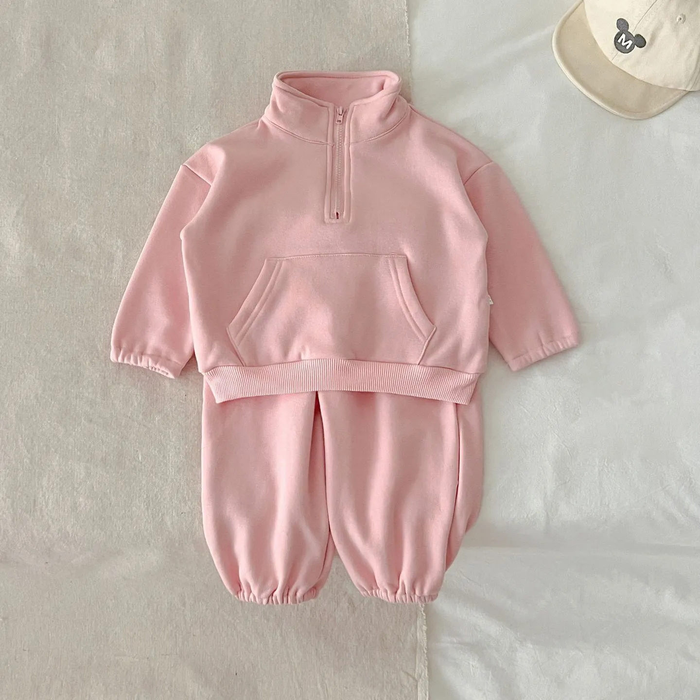 2 Pieces Set Baby Kid Girls Boys Solid Color Tops And Pants Wholesale 231130303