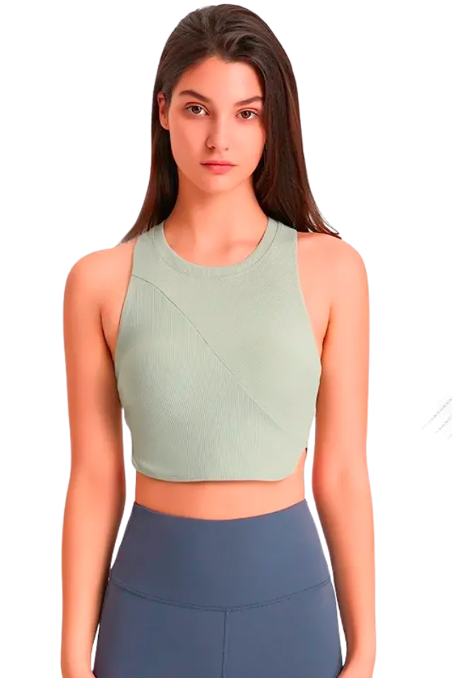 Athena Olive Green Crop Top