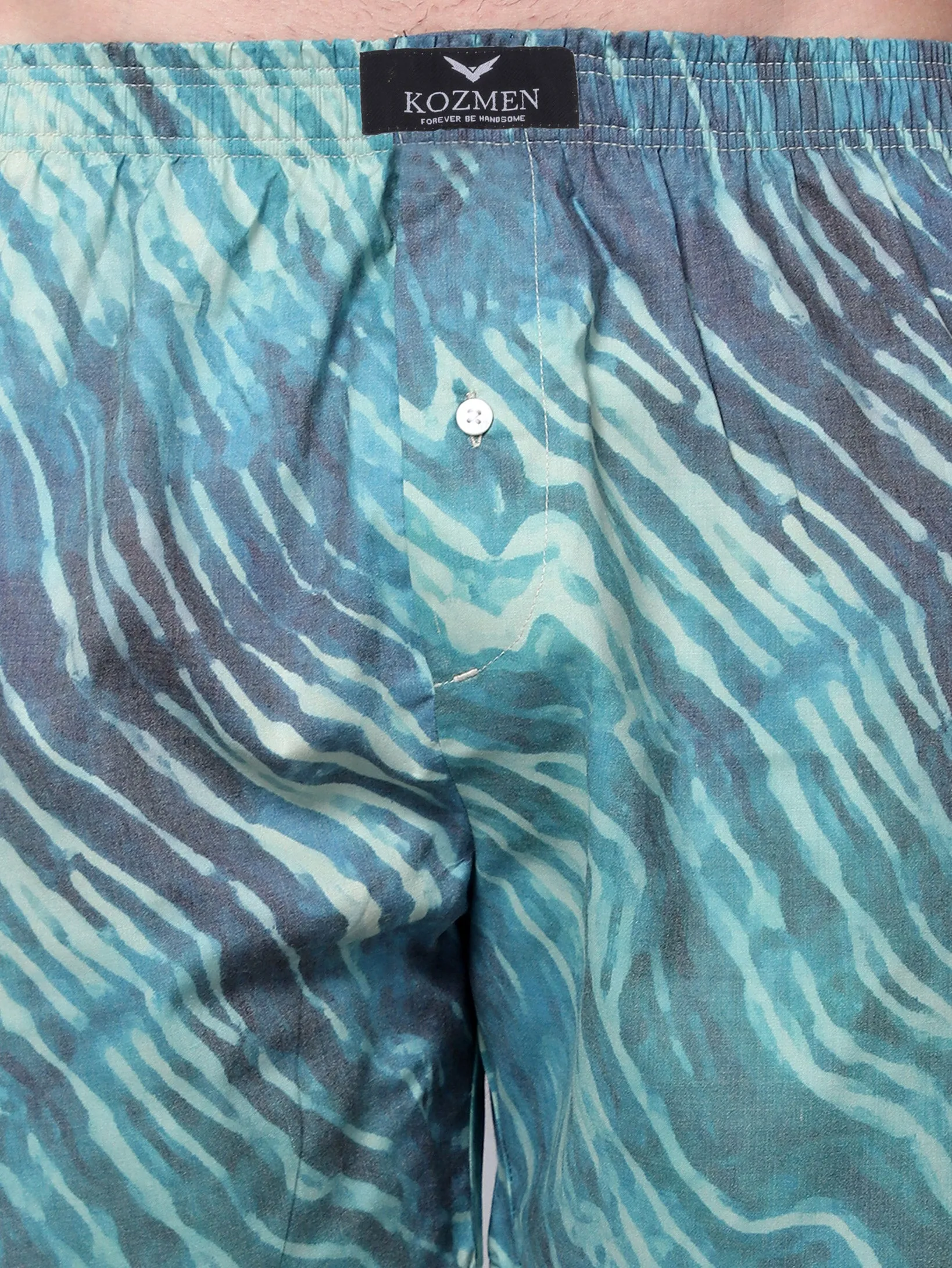 Basil Kale Green Animal Print Cotton Boxer