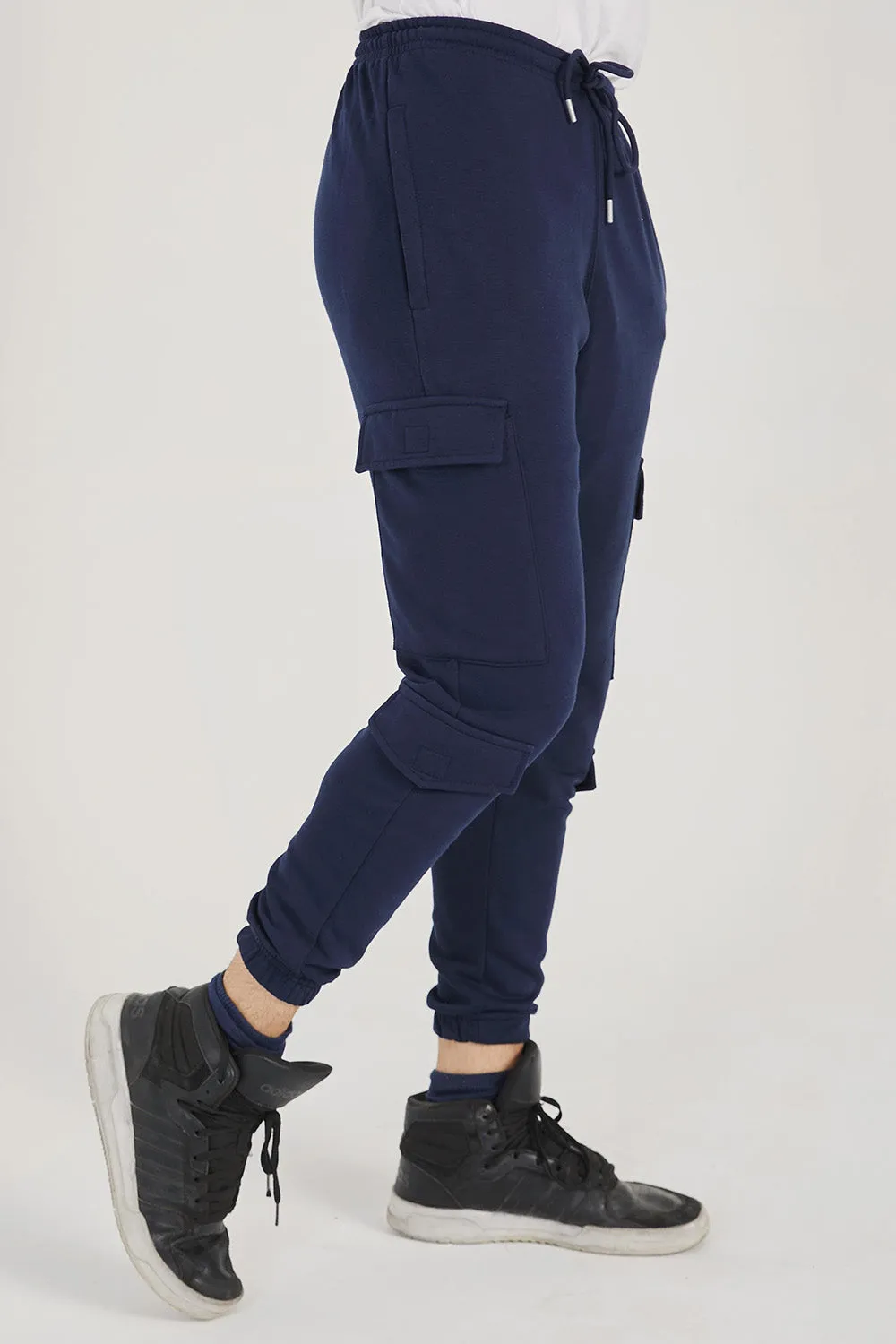 Blue Cargo Jogger Pants