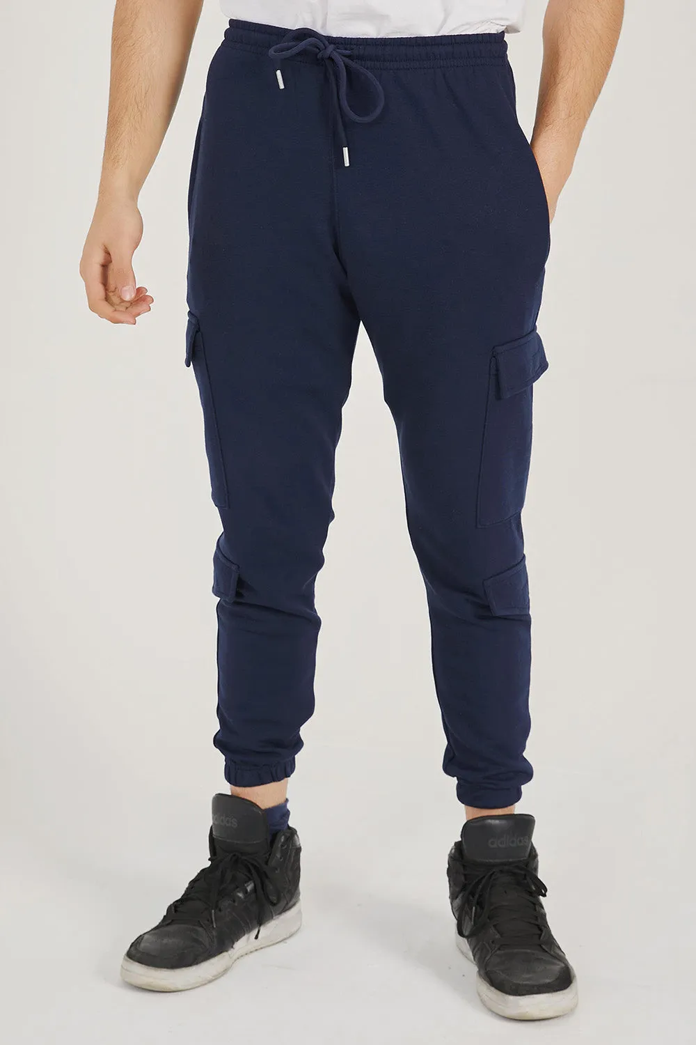 Blue Cargo Jogger Pants