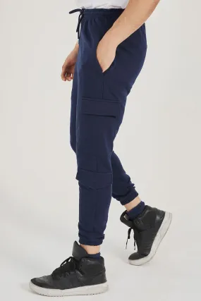 Blue Cargo Jogger Pants
