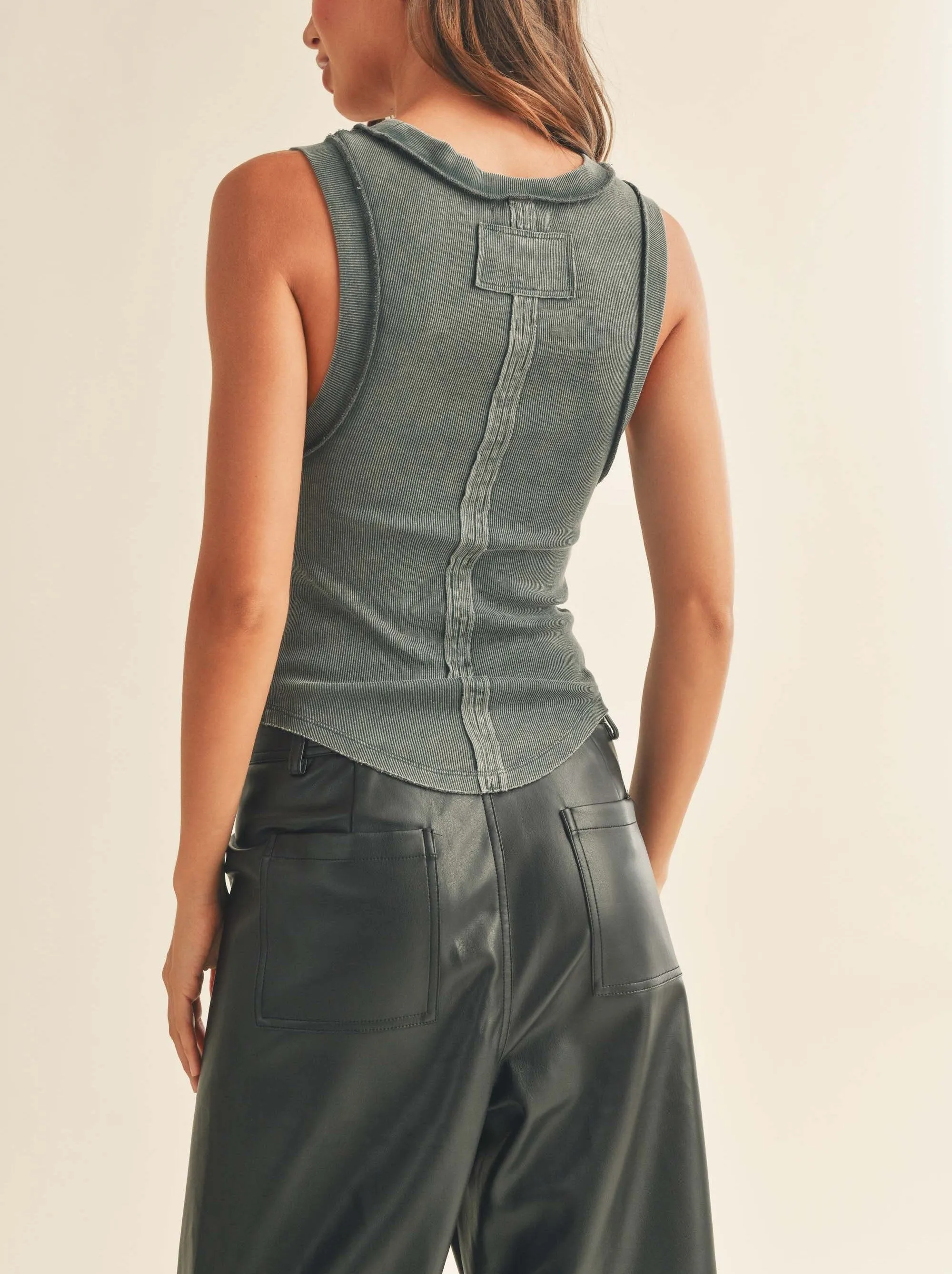 Darcie Washed Ribbed Tank Top