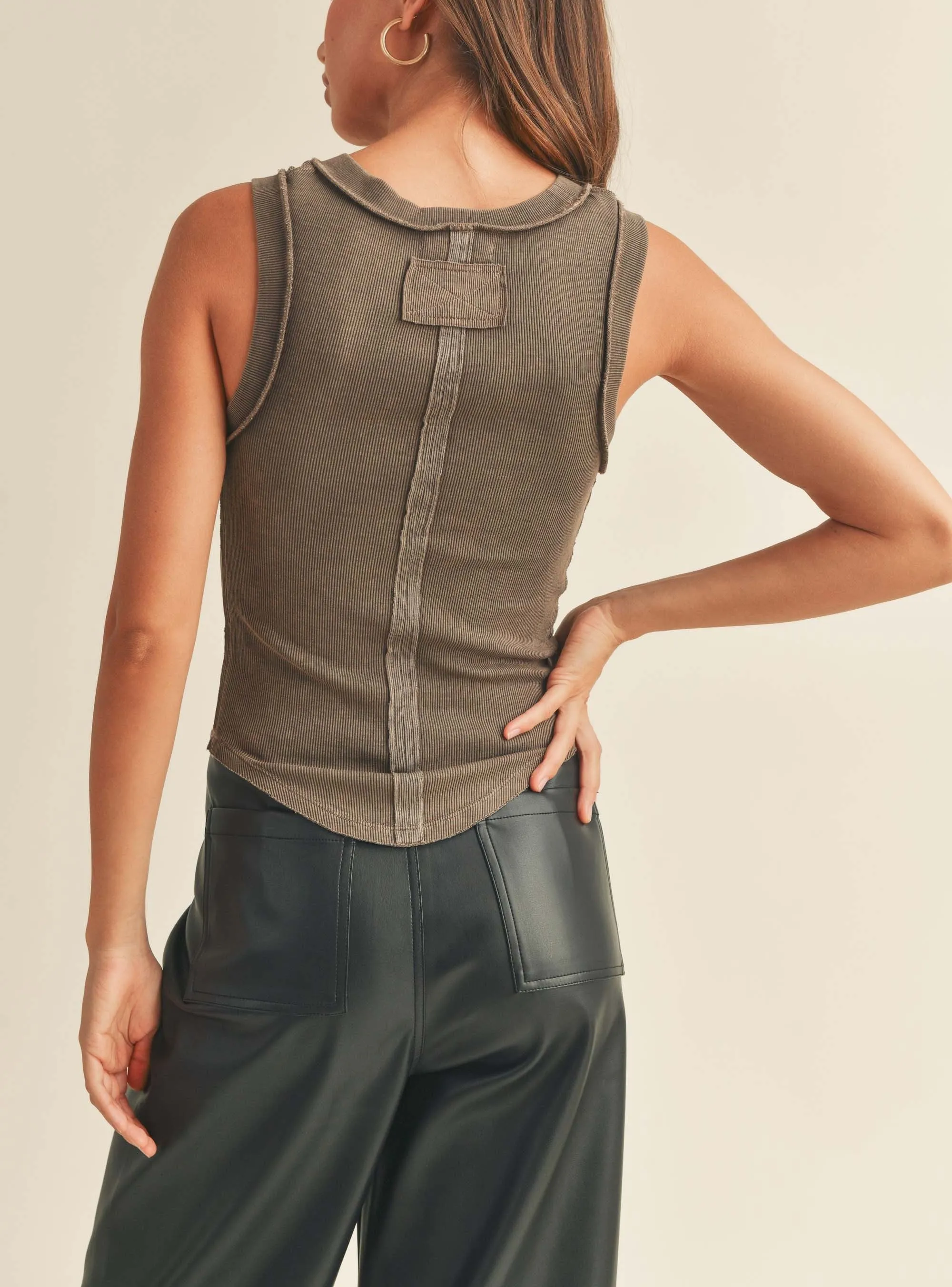 Darcie Washed Ribbed Tank Top