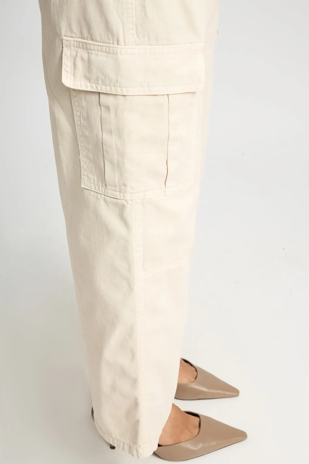 Denim Light Tan Cargo Pants