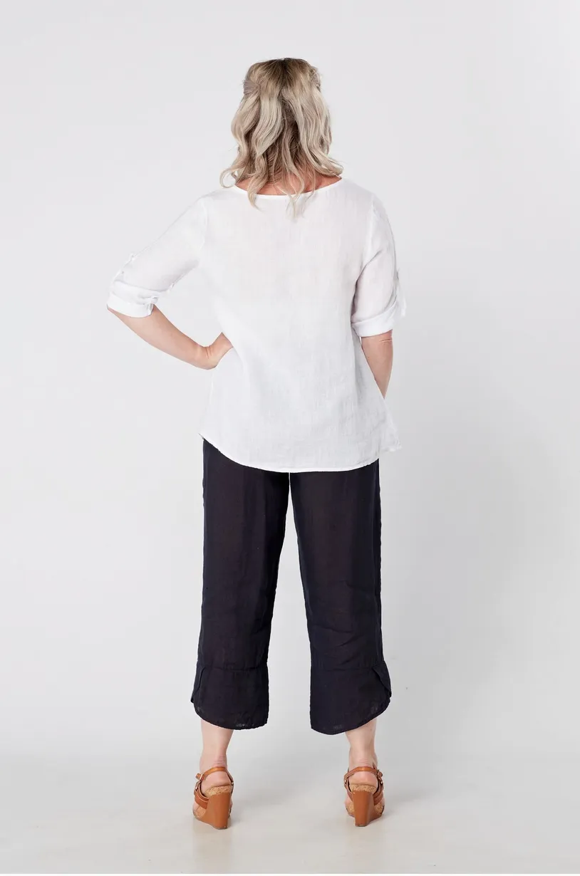 Luca Vanucci shirt 1028, v-neck linen (2 colors)