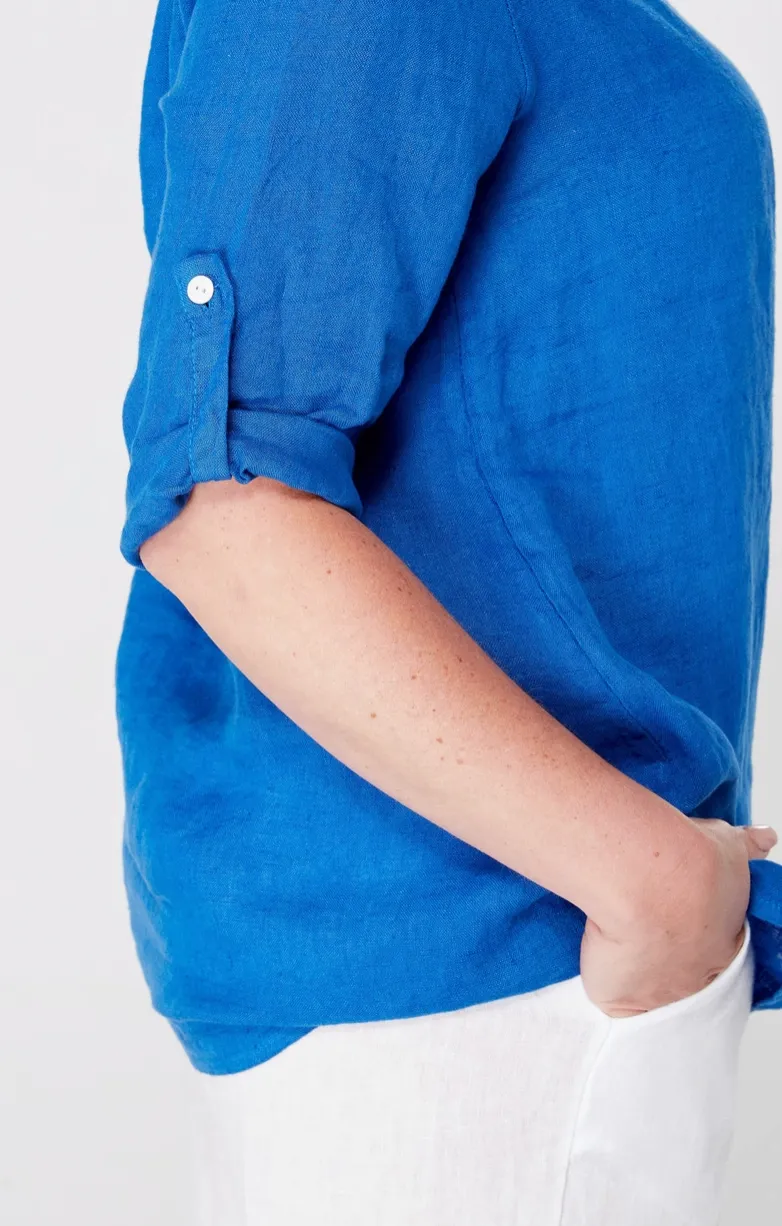 Luca Vanucci shirt 1028, v-neck linen (2 colors)