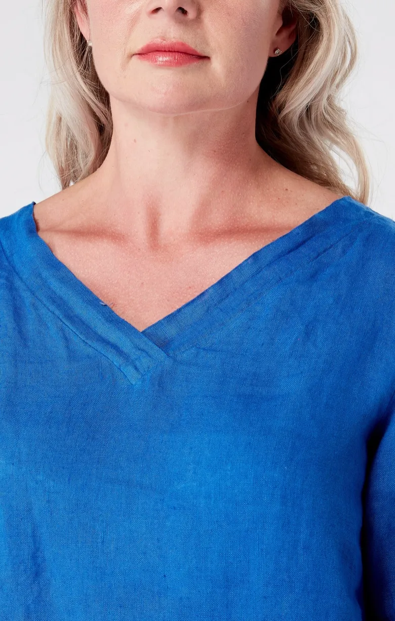 Luca Vanucci shirt 1028, v-neck linen (2 colors)