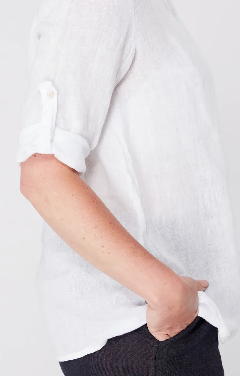Luca Vanucci shirt 1028, v-neck linen (2 colors)