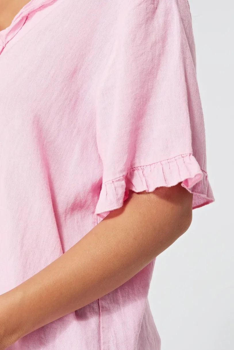 Luca Vanucci shirt 2548, v-neck ruffle (2 colors)