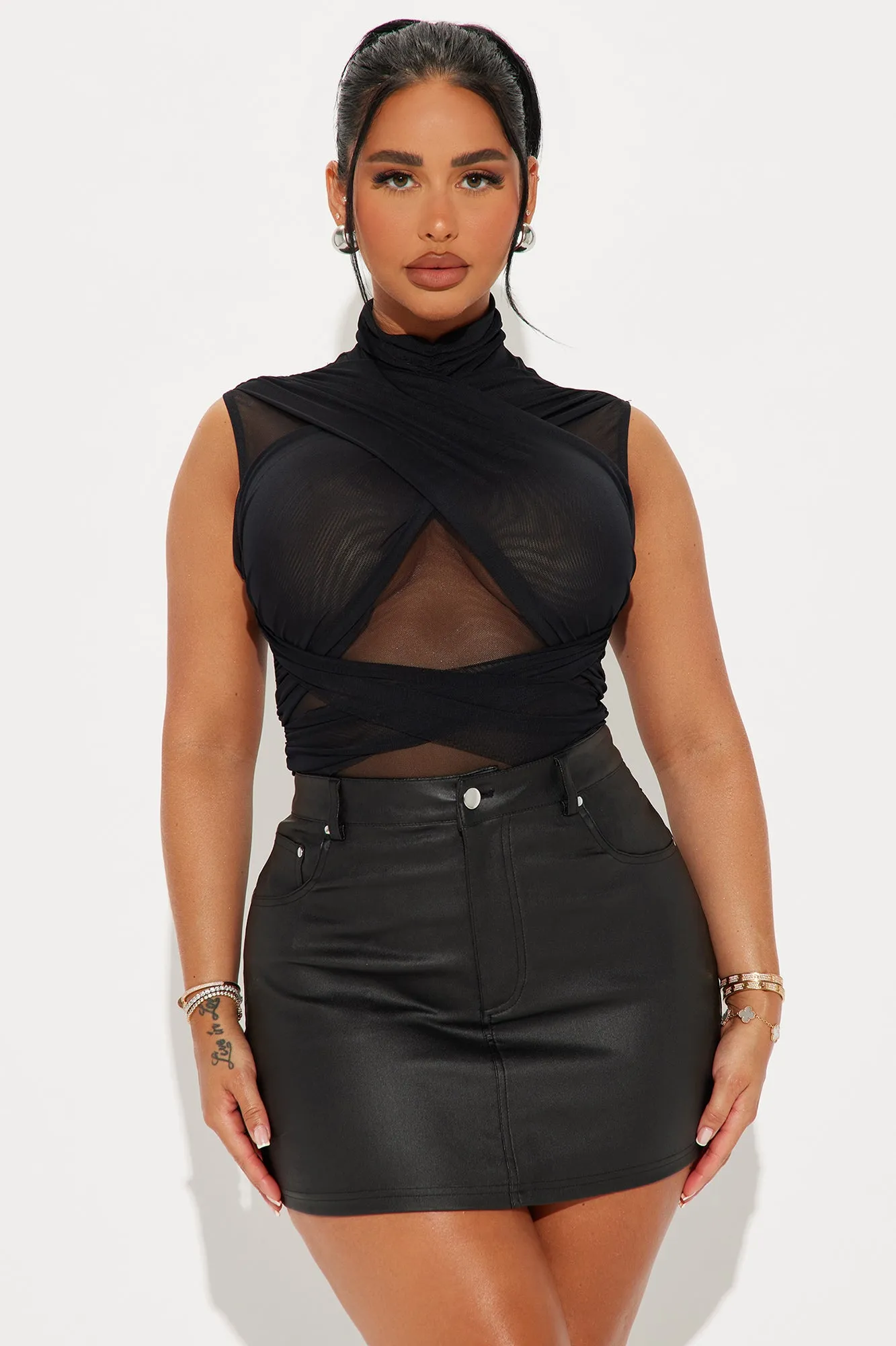 Mariella Mesh Bodysuit - Black