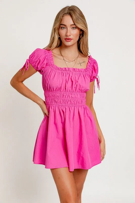 Off Shoulder Ruffle Detail Mini Dress