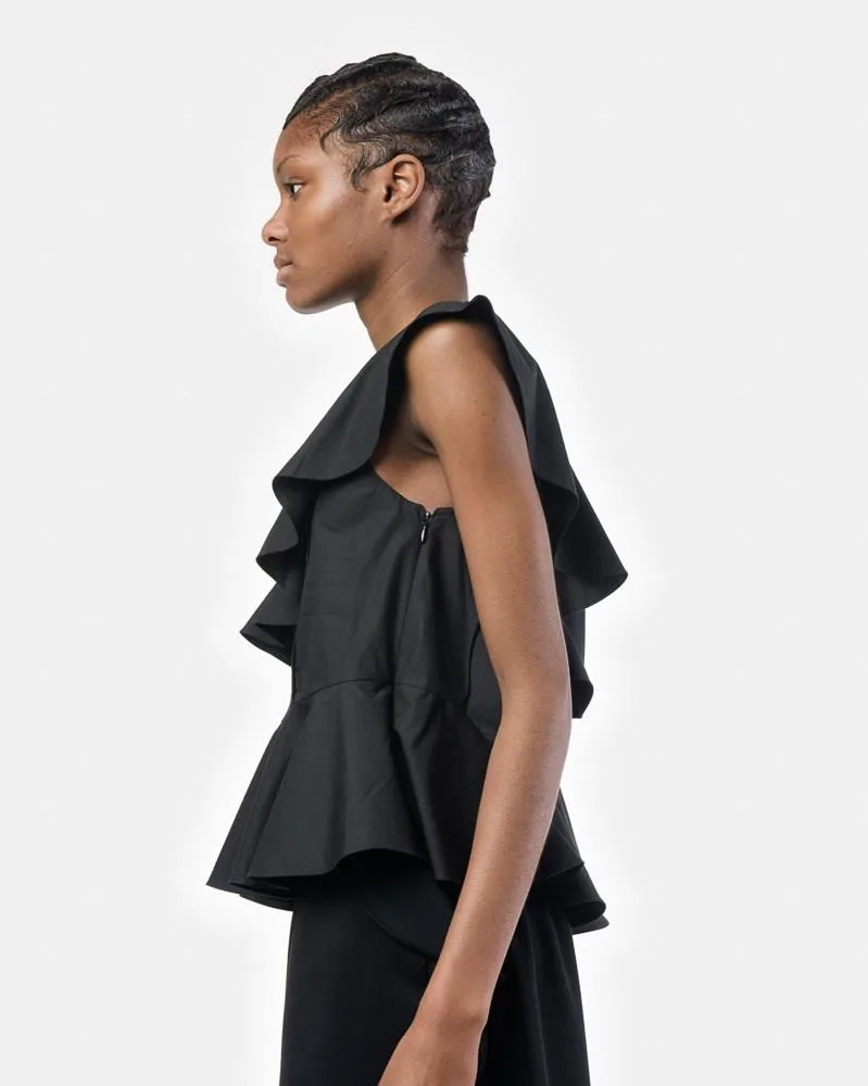 One Shoulder Top in Black