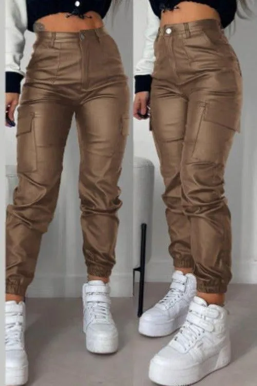 PU street style cargo Pants