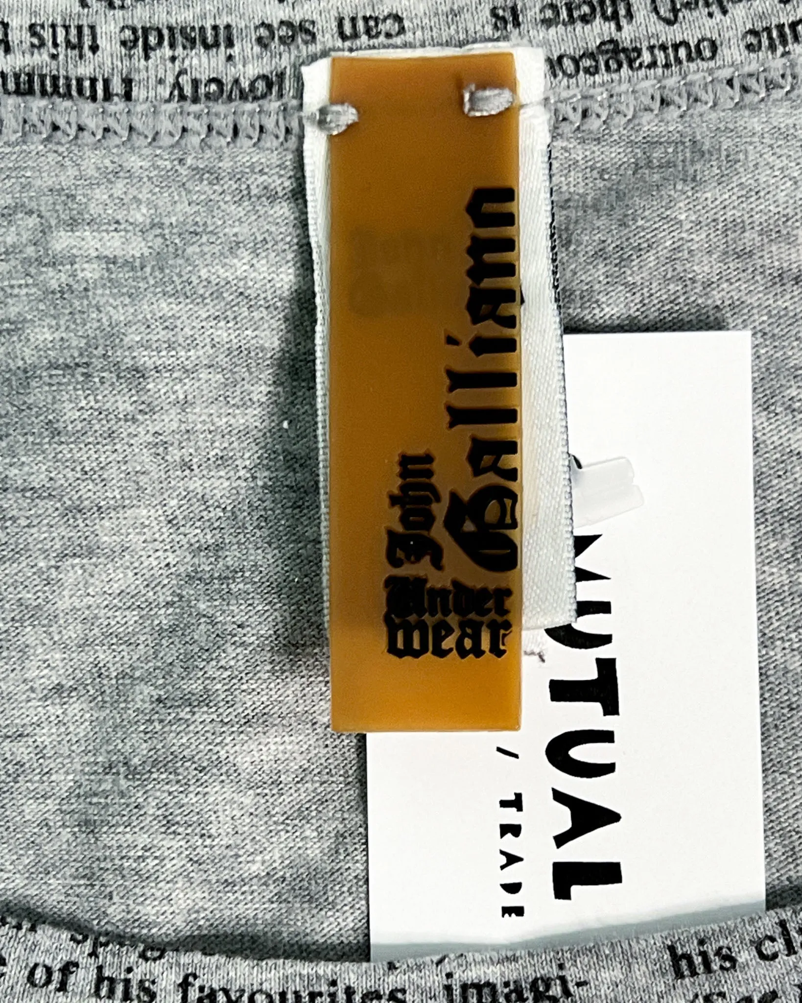 Size XXL - John Galliano Grey Newspaper Singlet Top