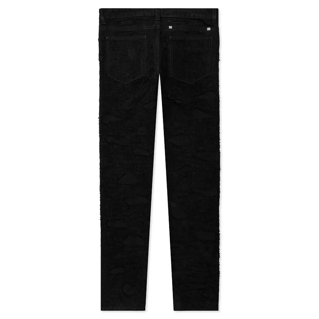 Slim Fit 5 Pocket Trousers - Black
