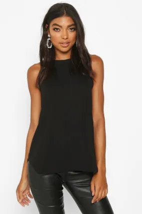 Tall High Neck Black Trap Top